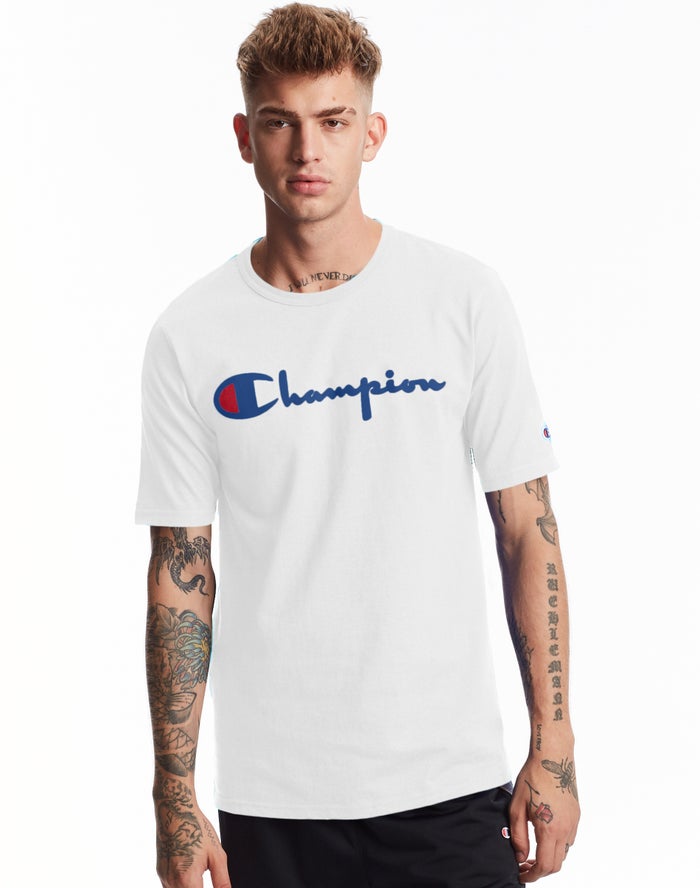 Champion Heritage Vintage Logo T-Shirt Heren - Wit - Belgie 2076RGMXJ